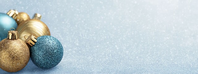 a festive holiday scene with christmas decorations against a snowy backdrop