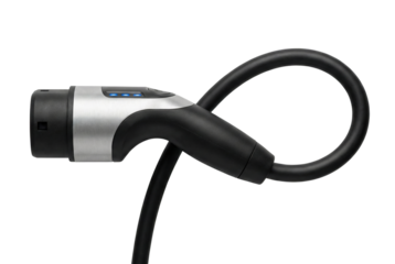 Electric vehicle charging plug connector. EV car energy supply.