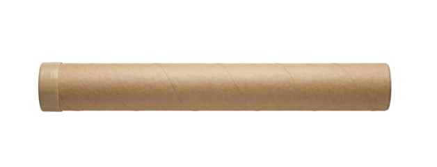 Brown cardboard mailing tube. Document shipping container.