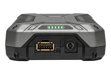 Obraz premium Rugged industrial portable power bank. Heavy duty energy supply.