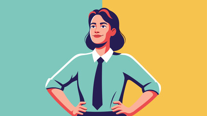 Confident professional woman in colorful retro style