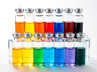 カラフルなペイント塗料の容器	