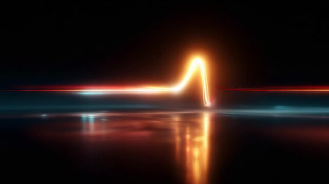 A captivating visual representation of sound waves illustrated through vibrant colored lines against a dark background, showcasing the dynamic fluctuations and rhythm of audio frequencies.