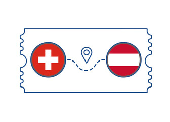Switzerland &ndash; Austria International Travel Route vector ticket
Vector ticket route between countries