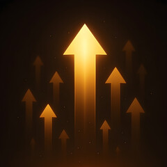 Illuminated arrow pointing upwards