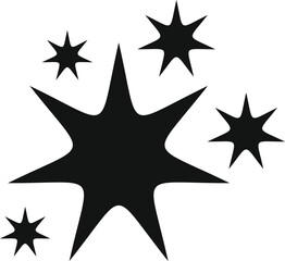 Obraz premium Black star shapes representing shine and sparkle on a white background