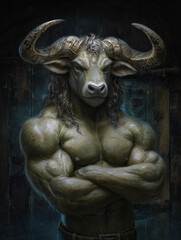 green minotaur - generative ai