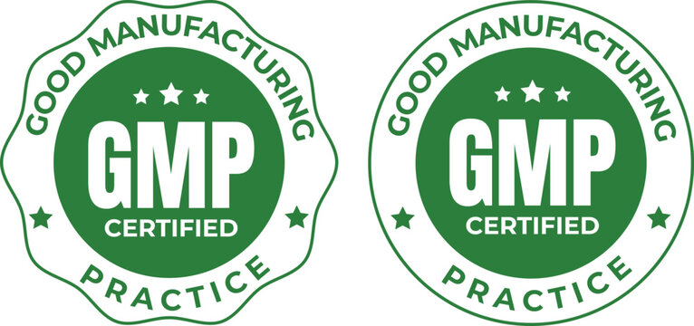 Gmp certified good manufacturing practice logos
