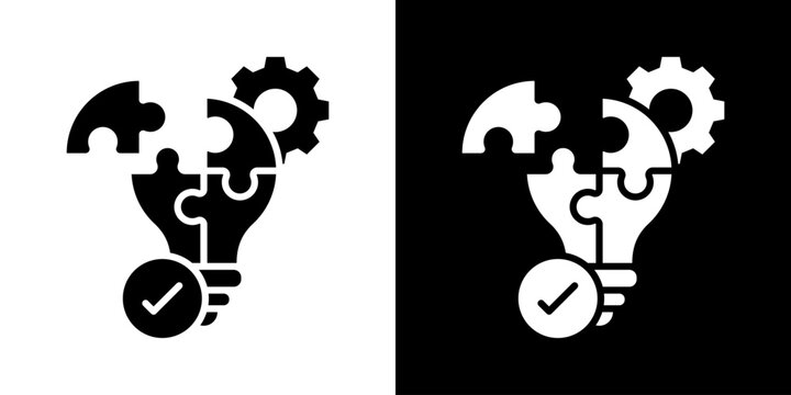 Problem Solving Icon Set Vector Collection Isolated In Black And White