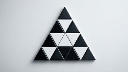 Geometric black and white triangular tile pattern for modern design
