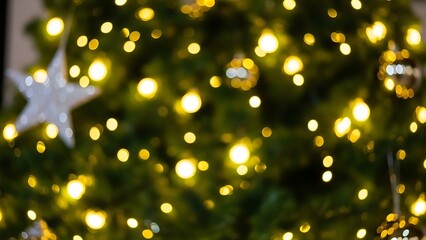 Christmas tree decorated with lights and ornaments