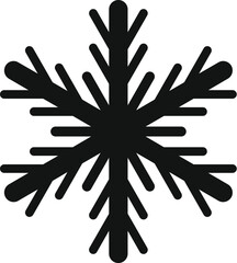 Fototapeta premium Black snowflake icon symbolizing winter season, cold temperatures, and freezing conditions