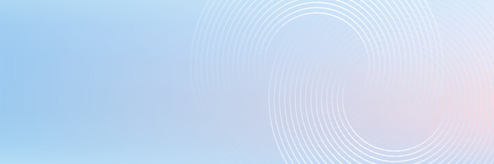 Abstract circle lines on light blue background. Geometric stripe line art design for poster, brochure, cover, website, header, web banner, presentation.