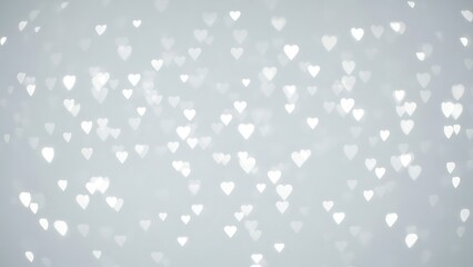 White hearts on a gray background creating a soft and romantic atmosphere
