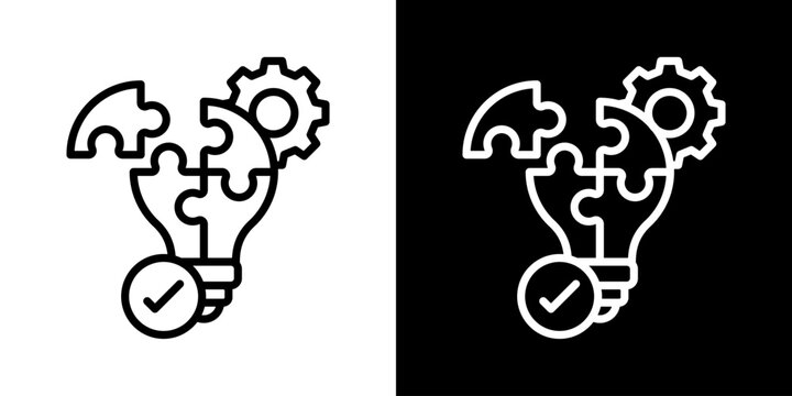 Problem Solving Icon Set Vector Collection Isolated In Black And White