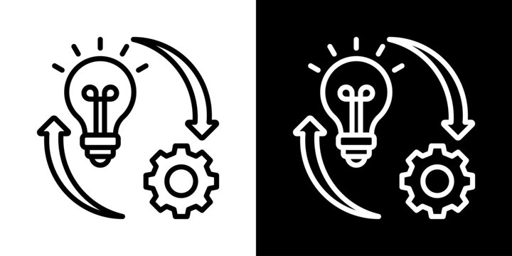 Implementation Icon Set Vector Collection Isolated In Black And White
