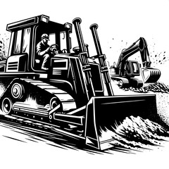 Bulldozer Operator in Action