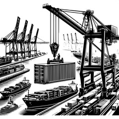 Crane Operator Moving Container