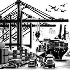 Crane Operator Moving Container