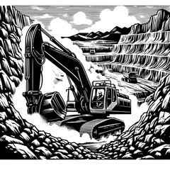 Excavator Operator in Rock Quarry