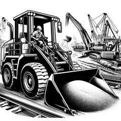 Loader Operator Moving Sand