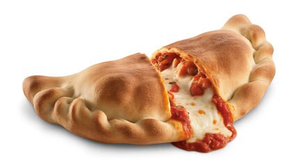 Delicious Grilled Ham and Cheese Sandwich with Melted Dairy Slices on Toasted Golden Sourdough Bread Isolated on White