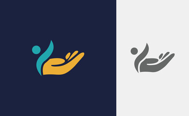 people hand logo simple design. Business, marketing simple elements logo.