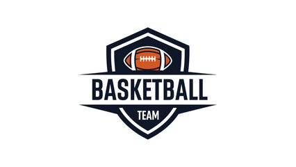 Obraz premium Basketball Team Logo with Football Icon and Shield Design.
