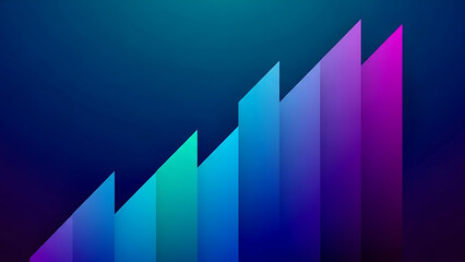 Vibrant gradient abstract bar graph illustrating business growth, technological progress, and future development