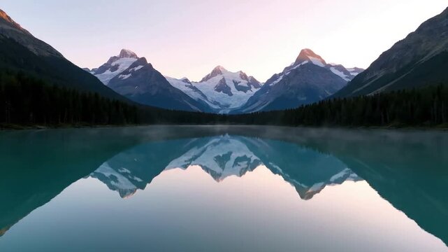 Dynamic aerial view of a vast, winding lake system nestled within an expansive, untouched forest landscape, revealing intricate natural patterns and ecological grandeur.