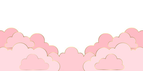 cloud with paper cut style vector. valentine's background illustration