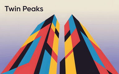 Twin Peaks geometric abstract mountains background