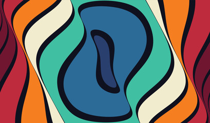 Obraz premium Dynamic effect. Optic art illustration of circles. 3d vector for brochure, poster, cover, card, presentation, flyer or banner.