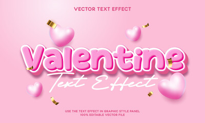 Valentine text effect editable - vector illustration