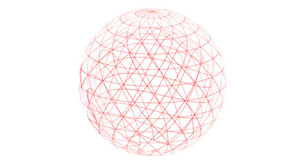Intricate red sphere on seamless background