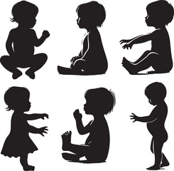 group of boys icon silhouette vector with white background