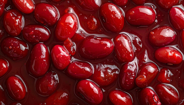 粒あんの艶と小豆の存在感が際立つ和スイーツのマクロテクスチャ &ndash; Macro Texture of Chunky Red Bean Paste with Glossy Azuki Beans
