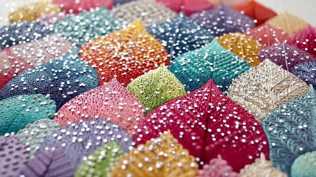 Colorful leaf pattern pastel texture lace detail dreamy particles abstract nature delicate weave glitter colorful texture pastel