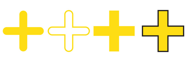 Fototapeta premium Plus Icon set vector. Add plus sign and symbol