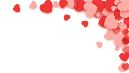 Valentine s day background with red and pink hearts