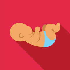 Newborn baby representing childhood and new life in a simple flat design style