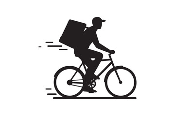 Obraz premium Professional delivery cyclist silhouette for logistics