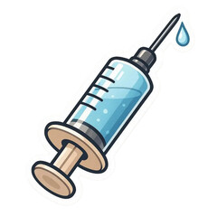 medical injection sticker illustration