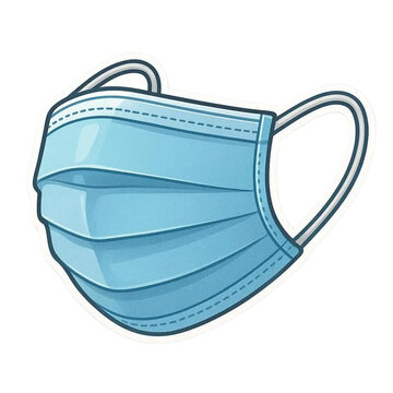 medical mask sticker illustration