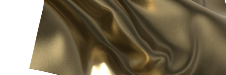 Intricate Luster: Abstract 3D Gold Cloth Illustration with Delicate Details