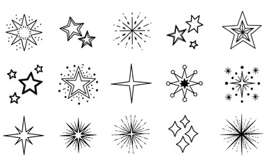 Obraz premium Collection of various starburst and star designs