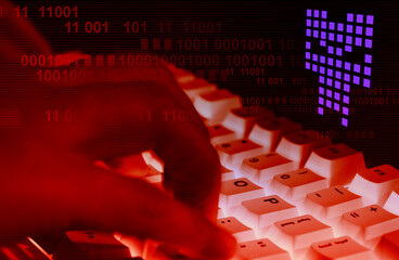 Malware attack virus alert , malicious software infection , cyber security awareness training to protect business information from threat attacks