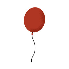 Round red balloon. Valentine's Day. Romantic holiday. February 14. Love. Cartoon vector illustration isolated on white background.