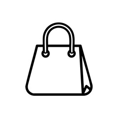 Women handbag icon, minimalist fashion accessory with clean contour and daily use bag concept, suitable for e-commerce listing, UI/UX design, and retail branding materials.