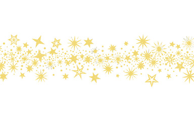 Obraz premium Festive gold and yellow star confetti on white background